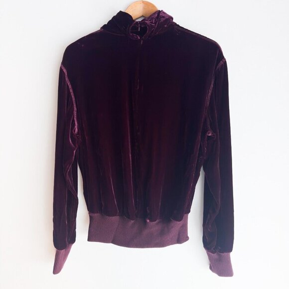 Ralph Lauren Purple Label Purple Velvet Turtleneck Top Silk Blend S/M - Picture 3 of 4